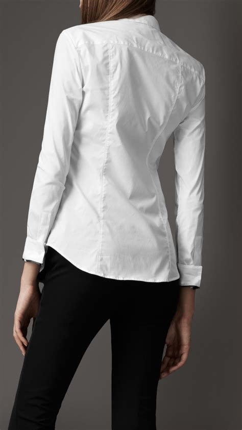 burberry white button down slim fit white shirt|burberry button down shirt women.